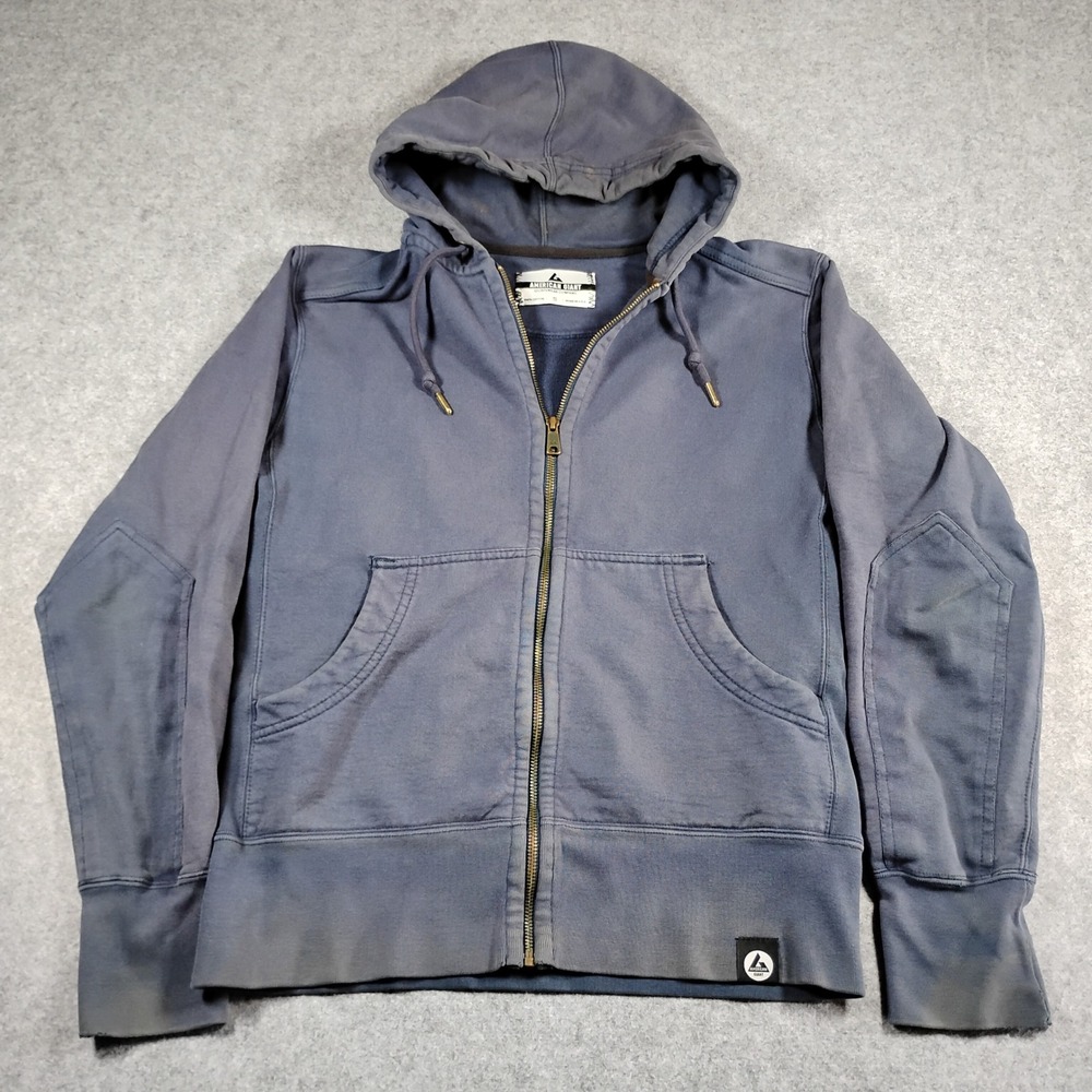 American Giant‎ Mens Classic Full Zip Hoodie Navy Blue Heavyweight Cotton Small